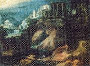 Paul Bril Landschaft mit Sibyllentempel oil painting on canvas